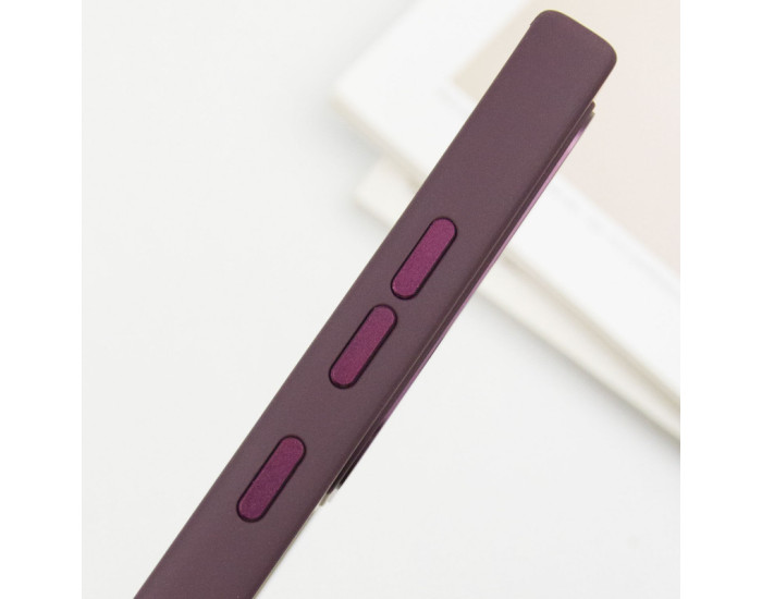 Чехол-силикон Bonbon Metal Style with MagSafe Samsung S24 Ultra (Бордовый / Plum)
