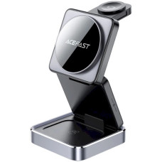 Беспроводная зарядка Acefast E20 desktop 3-in-1 wireless charging, серый металлик