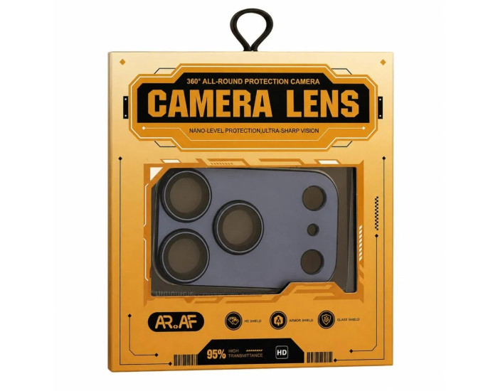 Защитное стекло Camera Full AR+AF на камеру iPhone 17 Pro Max, серебристое
