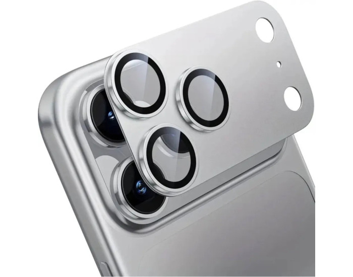 Защитное стекло Camera Full AR+AF на камеру iPhone 17 Pro, серебристое