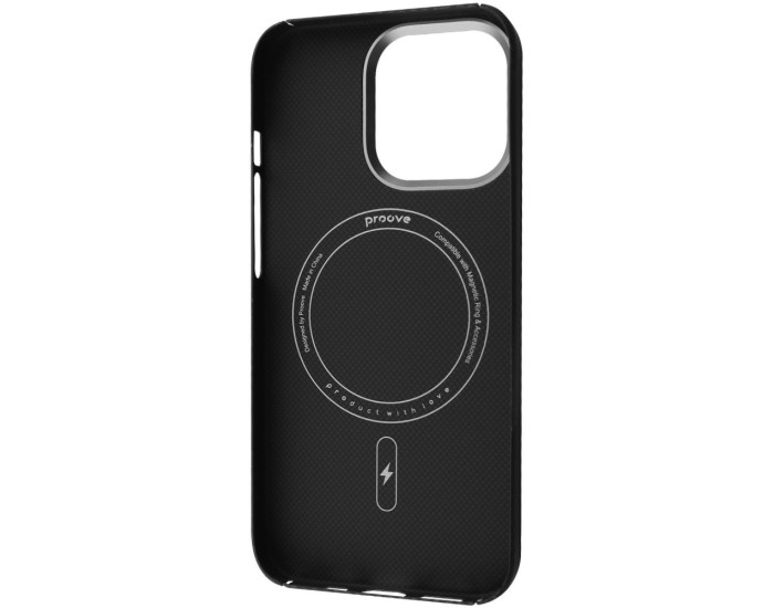 Чехол-силикон Proove Carbon Slim with MagSafe Ring iPhone 13 Pro Max, Black