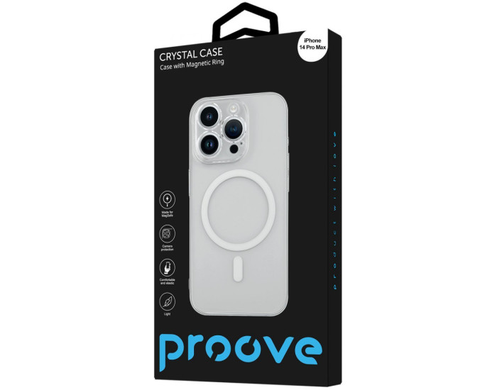 Чехол-силикон Proove Crystal Case with MagSafe Ring iPhone 14 Pro Max, прозрачный