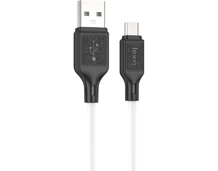 Кабель USB Hoco X90 Cool Silicone Charging Data Cable USB to Micro (2,4A/1m) White