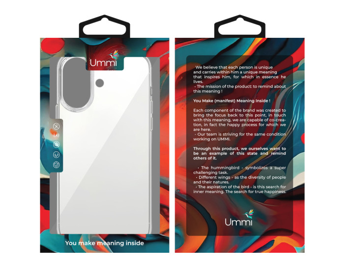 Чехол-силикон Ummi Transparent iPhone 16 Plus, прозрачный