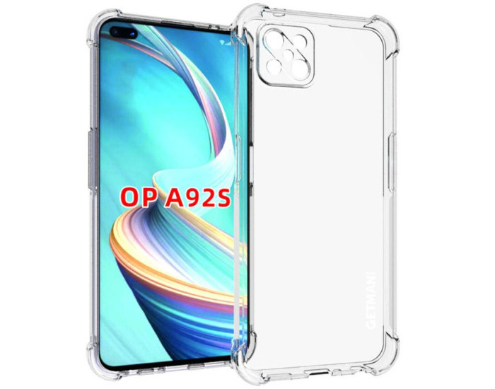 Чохол-силікон Getman Ease logo посилені кути Oppo A92s, Прозорий