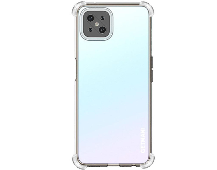 Чохол-силікон Getman Ease logo посилені кути Oppo A92s, Прозорий