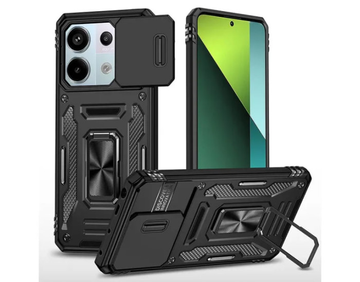 Чехол-Ударопрочный Camshield Army Ring Xaiomi Redmi Note 13 4G, черный