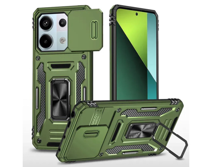 Чехол-Ударопрочный Camshield Army Ring Xaiomi Redmi Note 13 4G, оливковый