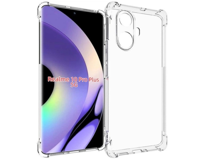 Чехол-силикон Getman Ease logo усиленные углы Realme 10 Pro Plus, прозрачный