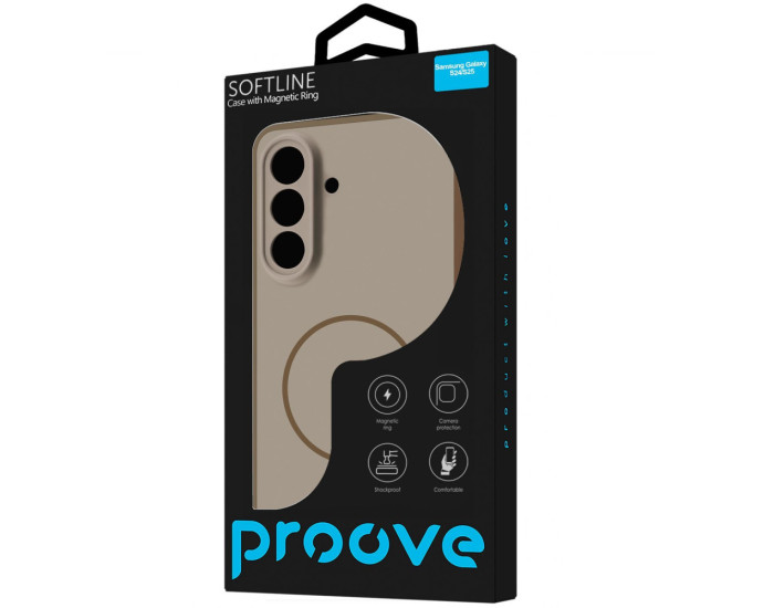 Чехол-силикон Proove Softline Case with MagSafe Ring Samsung S24/S25, оранжевый