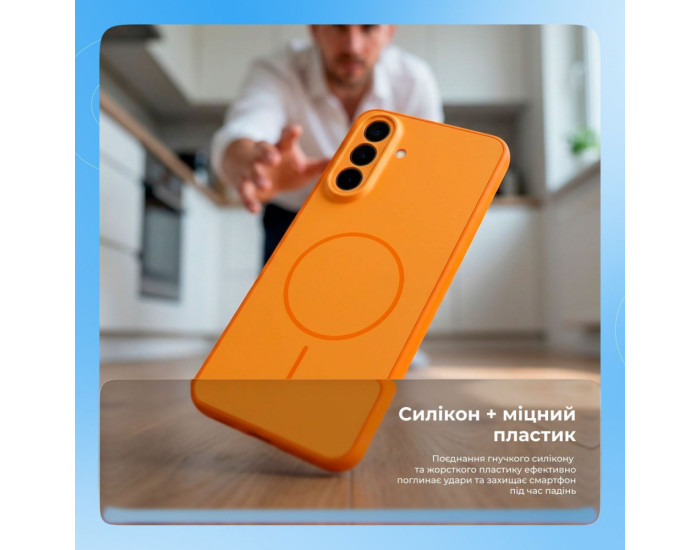Чехол-силикон Proove Softline Case with MagSafe Ring Samsung S24/S25, оранжевый