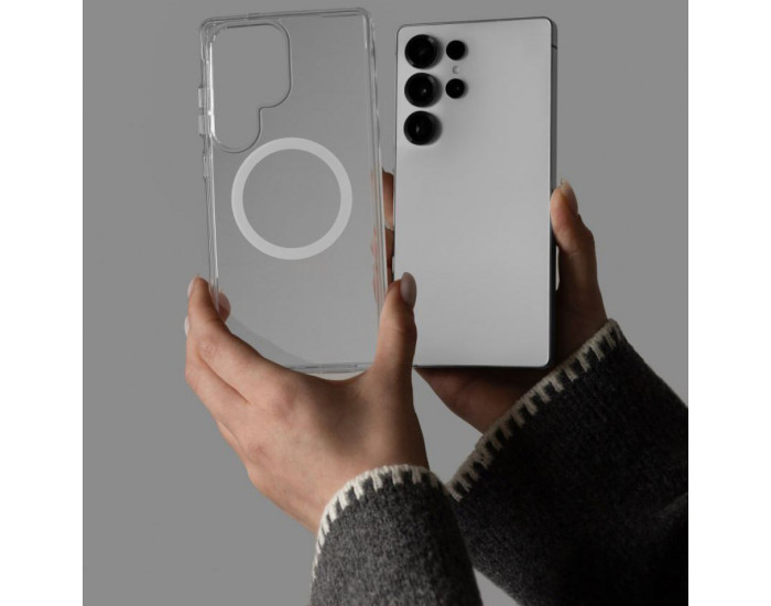 Чехол-силикон WAVE Clear Case with MagSafe Ring Samsung Galaxy Flip 7, прозрачный
