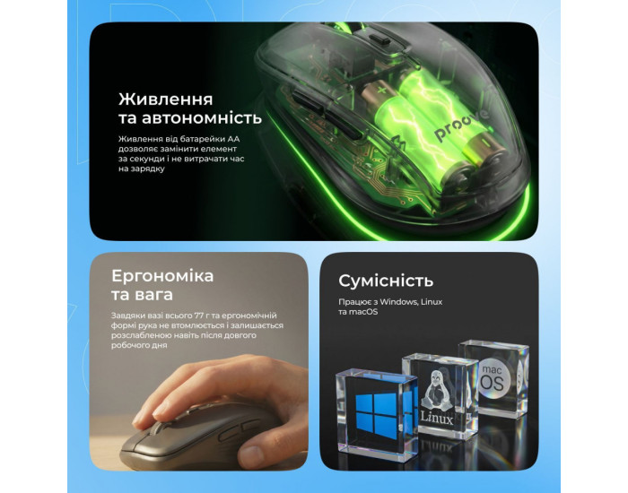 Мышь беспроводная Proove Click Black