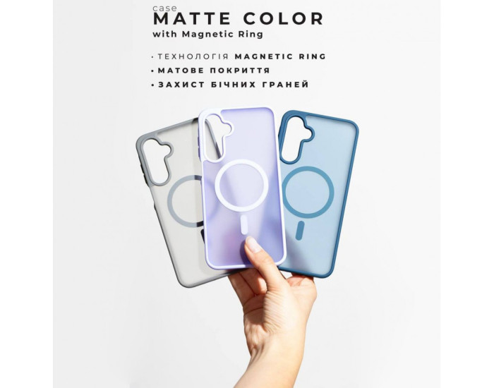 Чехол-силикон WAVE Matte Color Case with MagSafe Ring Samsung A17, темно-фиолетовый