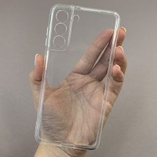 Чехол-силикон 0.5mm с заглушками + защита камеры Samsung G991 S21, Clear