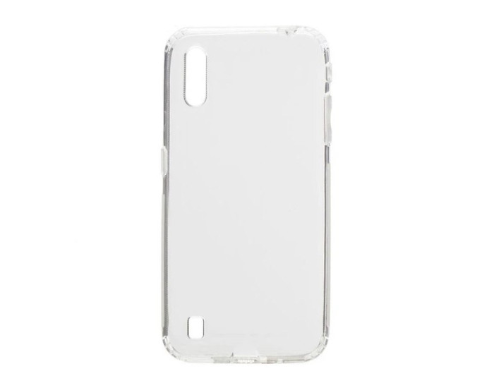 Чехол-силикон с заглушками и защита камеры Samsung A015 A01, Clear