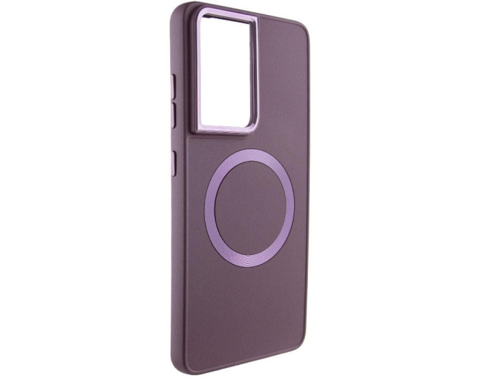 Чехол-силикон Bonbon Metal Style with MagSafe Samsung S22 Ultra, Marsala
