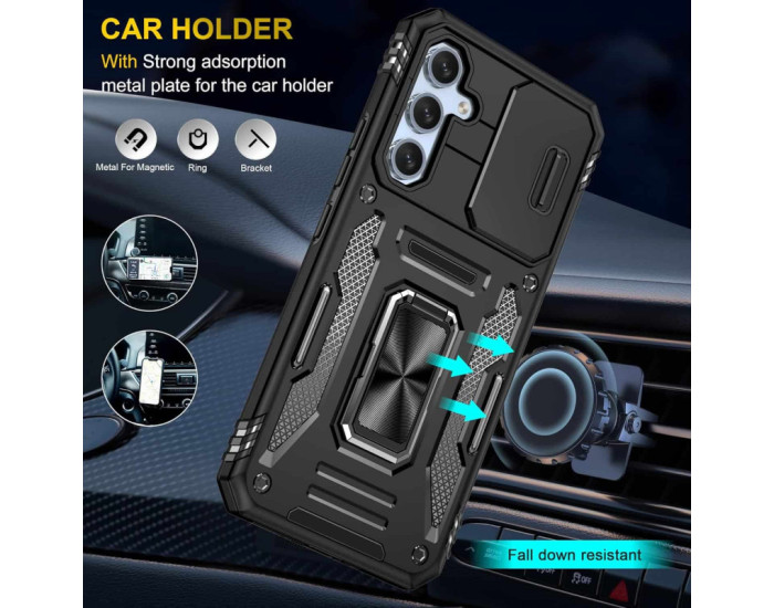 Чехол-Ударопрочный Camshield Army Ring Samsung S24 FE, черный