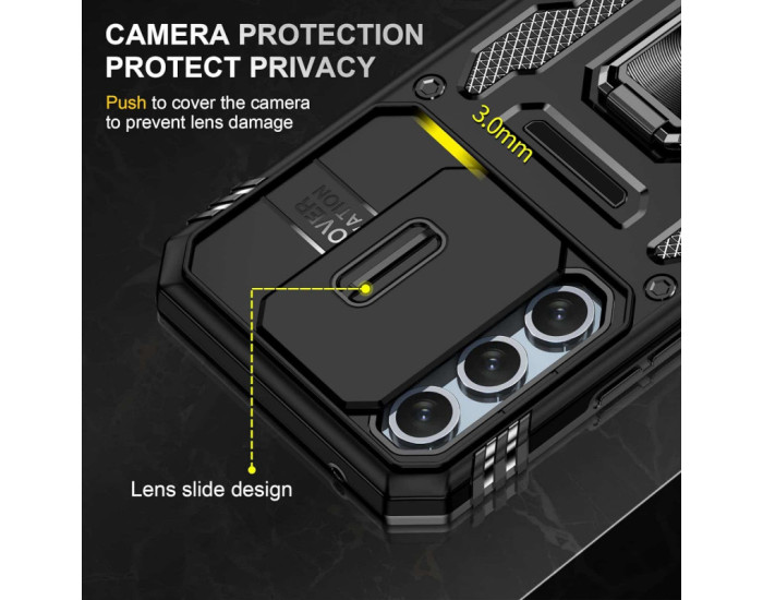 Чехол-Ударопрочный Camshield Army Ring Samsung S24 FE, черный