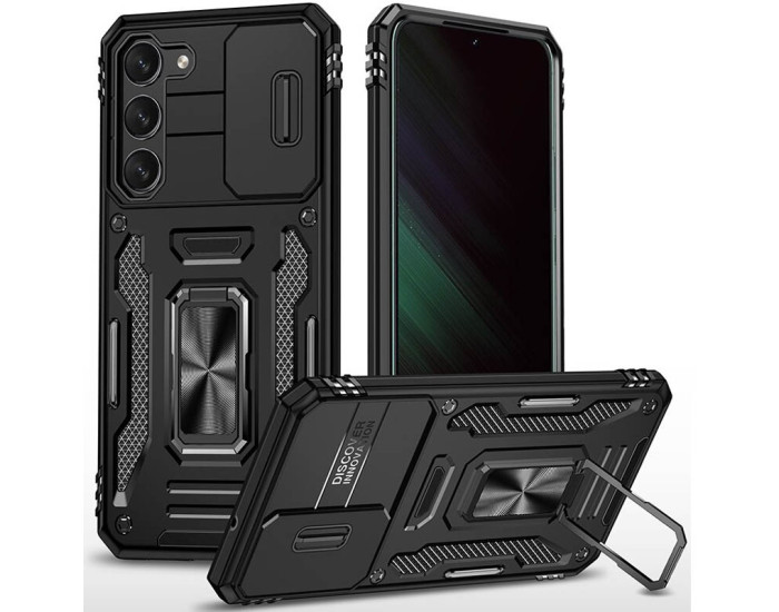 Чехол-Ударопрочный Camshield Army Ring Samsung S23 Plus, черный