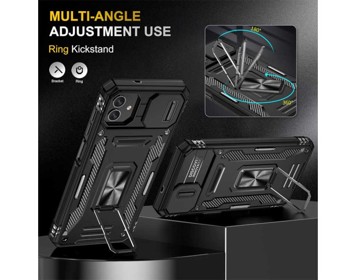Чехол-Ударопрочный Camshield Army Ring Samsung A055 Galaxy A05, черный