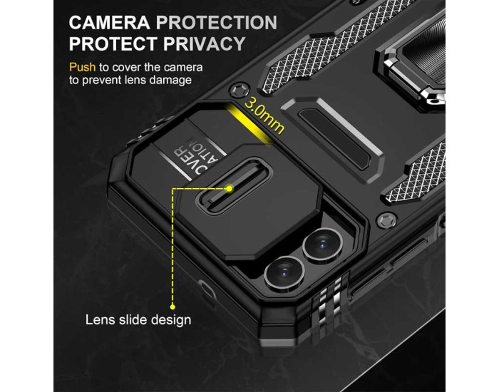 Чехол-Ударопрочный Camshield Army Ring Samsung A055 Galaxy A05, черный