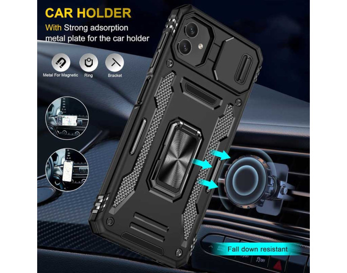 Чехол-Ударопрочный Camshield Army Ring Samsung A055 Galaxy A05, черный