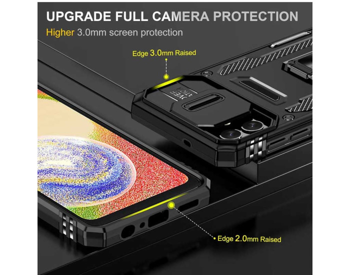 Чехол-Ударопрочный Camshield Army Ring Samsung A055 Galaxy A05, черный