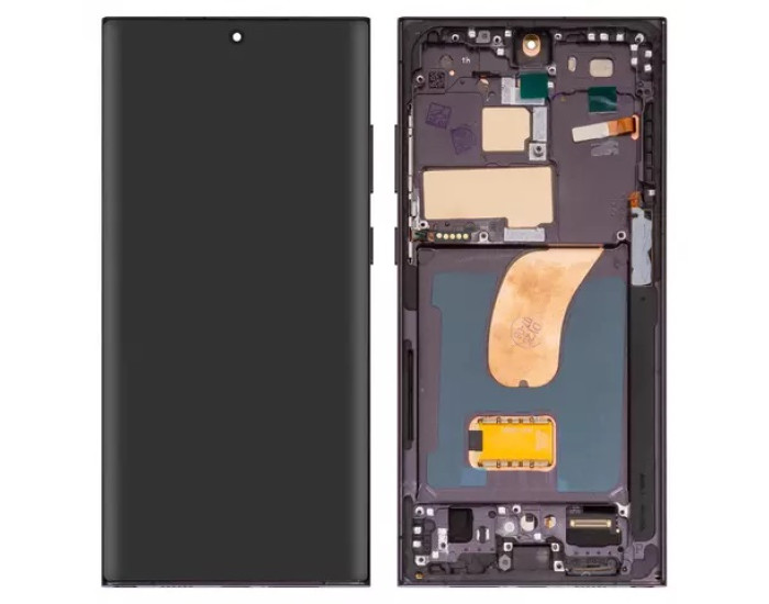 Дисплей с сенсорным экраном (модуль) Samsung S918 S23 Ultra , черный с рамкой, OLED