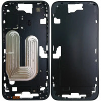 Рамка крепления корпуса iPhone 16 Plus, Black с кнопками и сеткой (EU)
