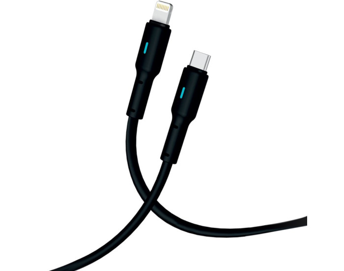 Кабель USB Gelius Pro Lumin Lamp Type-C to Lightning (30W/2m) черный (GP-UC100)