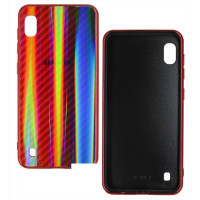 Чехол-силикон Carbon Gradient Hologram Samsung A105 A10, Red