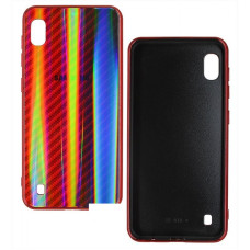 Чехол-силикон Carbon Gradient Hologram Samsung A105 A10, Red