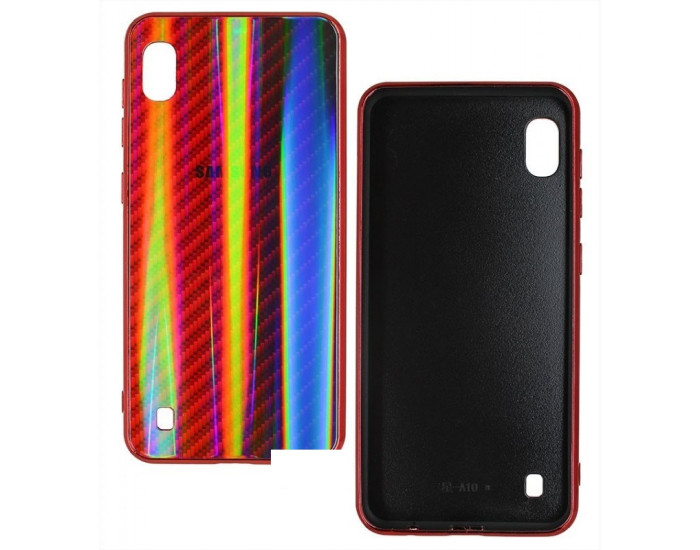 Чехол-силикон Carbon Gradient Hologram Samsung A105 A10, Red