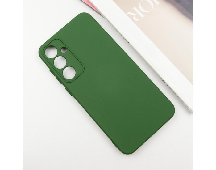 Чехол-силикон Getman Liquid Silk Full Camera Samsung S24 FE (Зеленый / Dark Green)