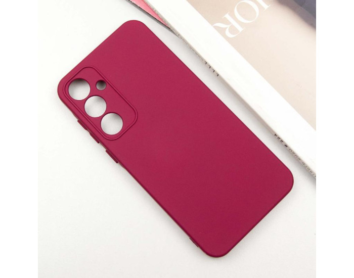 Чехол-силикон Getman Liquid Silk Full Camera Samsung S24 FE (Бордовый / Marsala)