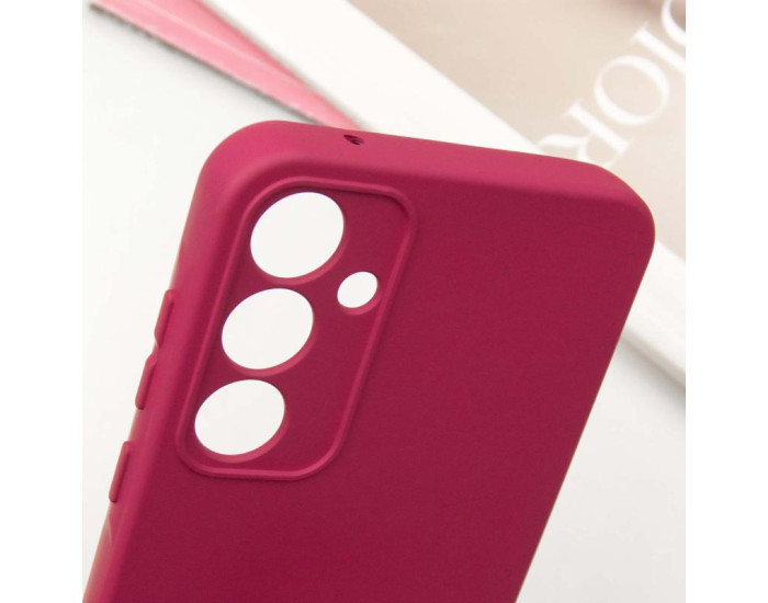 Чехол-силикон Getman Liquid Silk Full Camera Samsung S24 FE (Бордовый / Marsala)