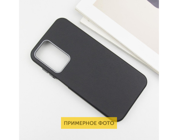 Чехол-силикон Leather Case Metal Buttons Samsung S24 Ultra, Black