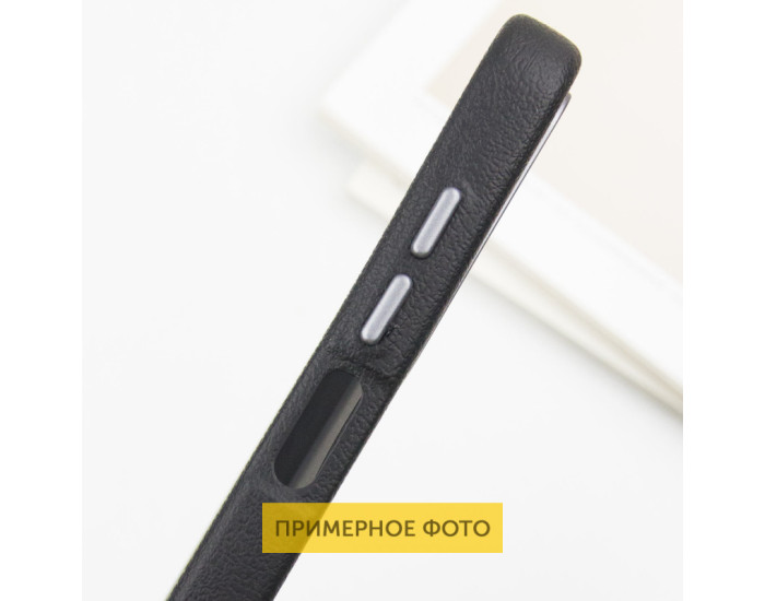 Чехол-силикон Leather Case Metal Buttons Samsung S24 Ultra, Black