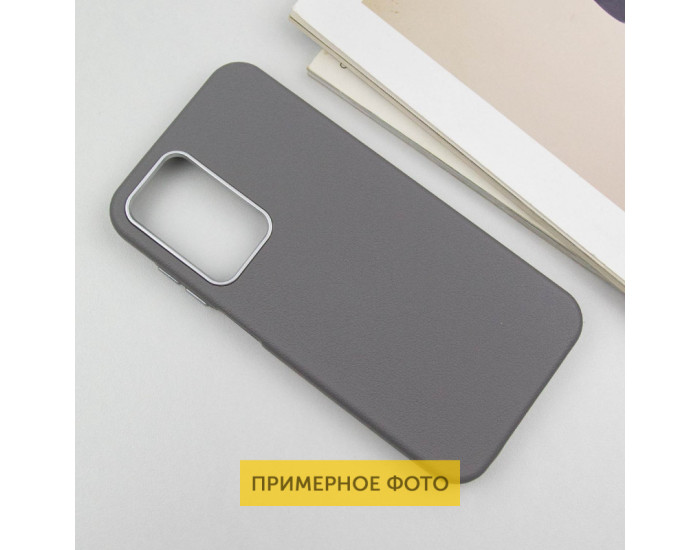 Чехол-силикон Leather Case Metal Buttons Samsung S24 Ultra, Titanium gray