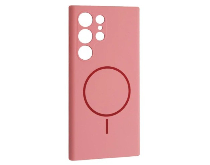 Чехол-силикон Luxury + MagSafe Samsung S23 Ultra, Rose pink