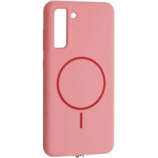 Чехол-силикон Luxury + MagSafe Samsung S21 FE, Rose pink