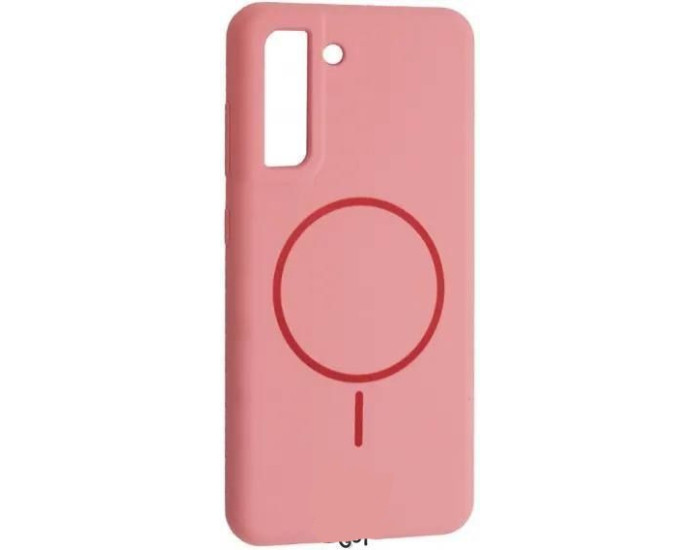 Чехол-силикон Luxury + MagSafe Samsung S21 FE, Rose pink