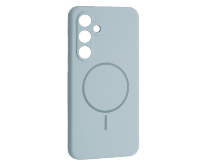 Чехол-силикон Luxury + MagSafe Samsung S24 FE, Sky blue