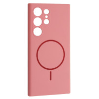 Чехол-силикон Luxury + MagSafe Samsung S24 Ultra, Rose pink