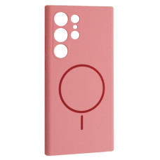 Чехол-силикон Luxury + MagSafe Samsung S24 Ultra, Rose pink