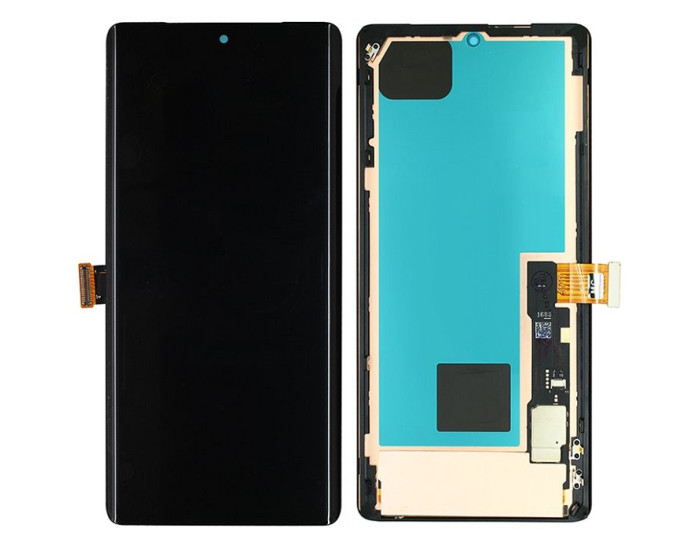 Дисплей с сенсорным экраном (модуль) Google Pixel 7 Pro, черный с рамкой, OLED