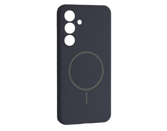 Чехол-силикон Luxury + MagSafe Samsung S25 FE, темно-синий