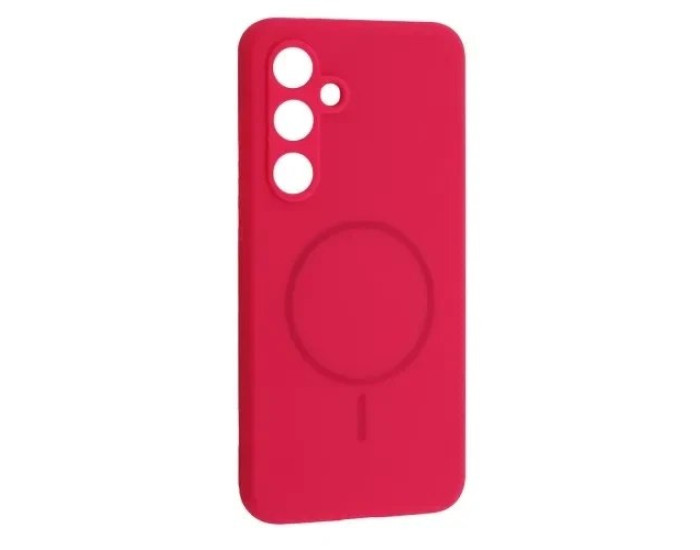 Чехол-силикон Luxury + MagSafe Samsung S25, Firefly rose