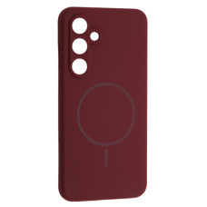 Чехол-силикон Luxury + MagSafe Samsung S25, Plum